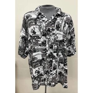 Panama Jack Motorcycle Club Hawaiian Short Sleeve Button Down Men's Shirt 3XL FS